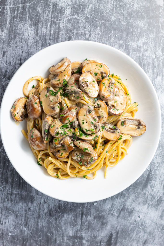 Homemade Truffle Mushroom pasta in a bowl