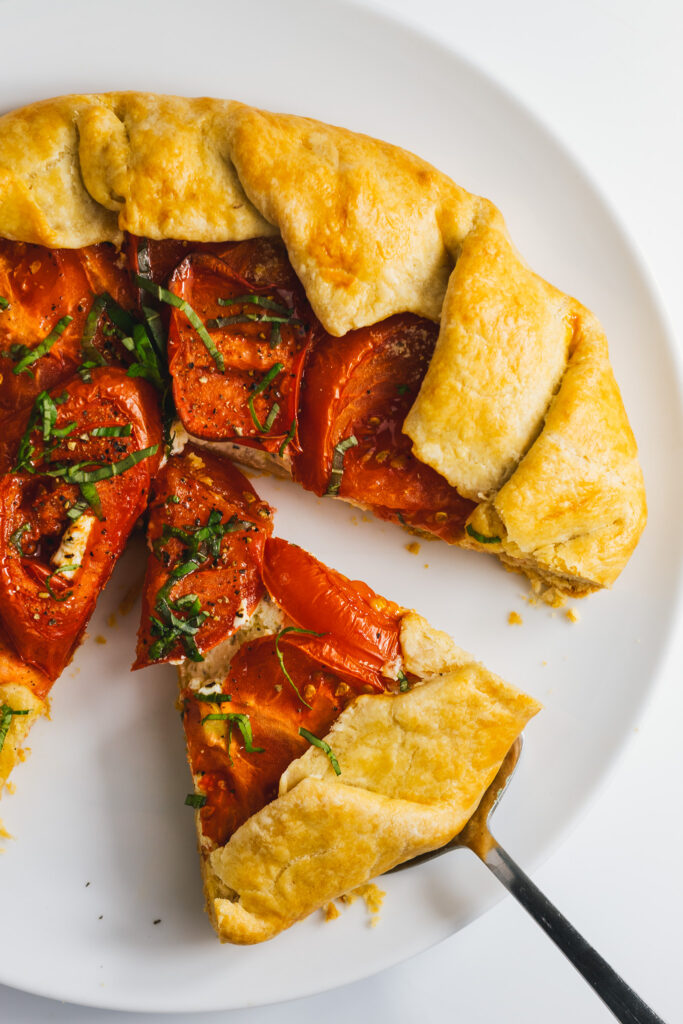Tomato Galette with slice
