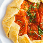 Tomato galette on a plate