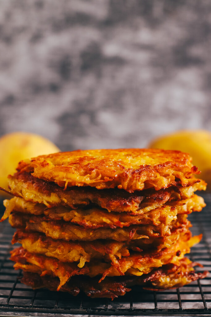 Stack of potato fritters