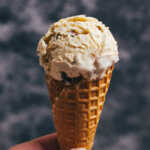 Coffee crumble ice cream cone