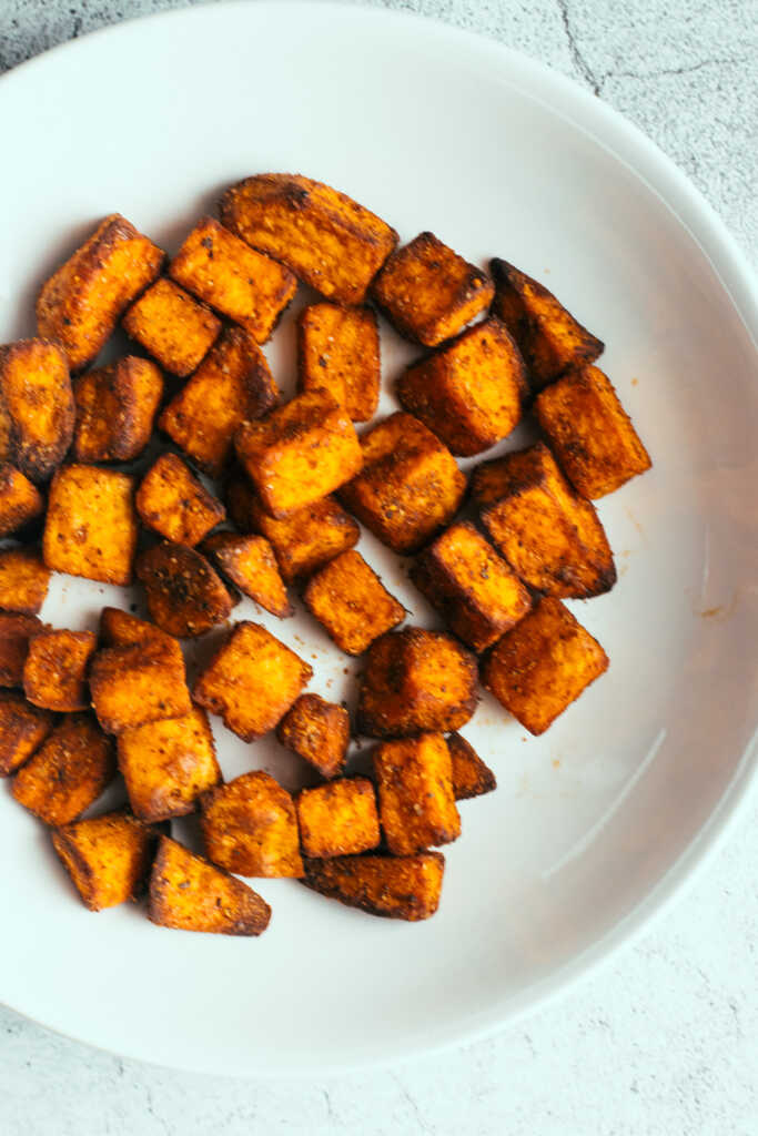 Crispy Air Fryer Sweet Potato Cubes