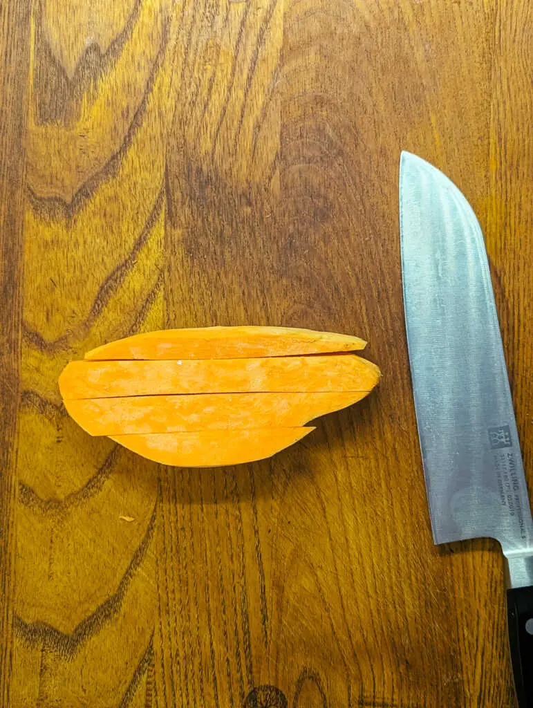 Sweet potatoes cut into chips